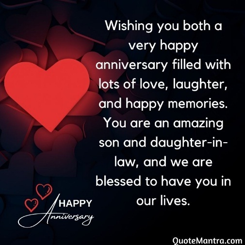 Anniversary Wishes for Son and Daughter-in-Law