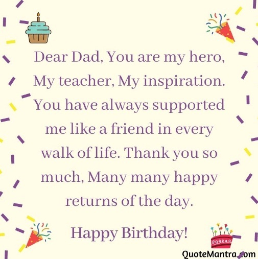 happy birthday message to dad from daughter