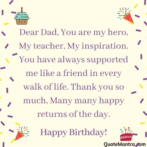 Birthday Wishes For Dad From Daughter and Son - QuoteMantra