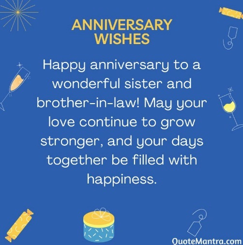 Anniversary Wishes for sister and brother-in-law