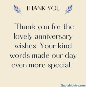 Thank You Messages for Anniversary Wishes - QuoteMantra