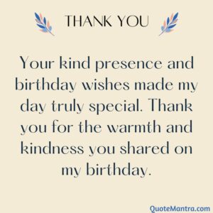 Birthday Thank You Message - QuoteMantra