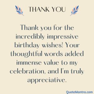 Birthday Thank You Message