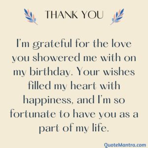 Birthday Thank You Message