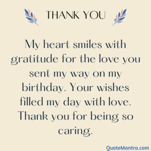 Birthday Thank You Message - QuoteMantra